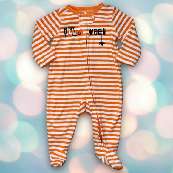Carter’s Baby Boy’s “First Halloween” Sleeper Footie Pajamas Size 6 Months - Picture 1 of 2